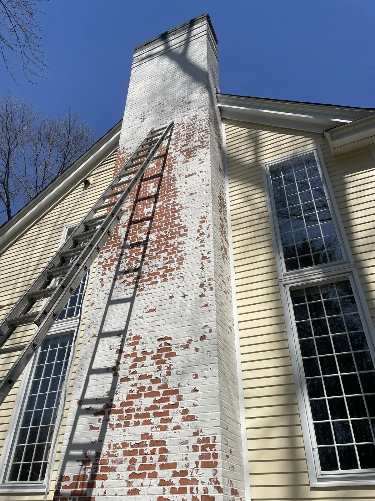 Chimney exterior repaint before painting