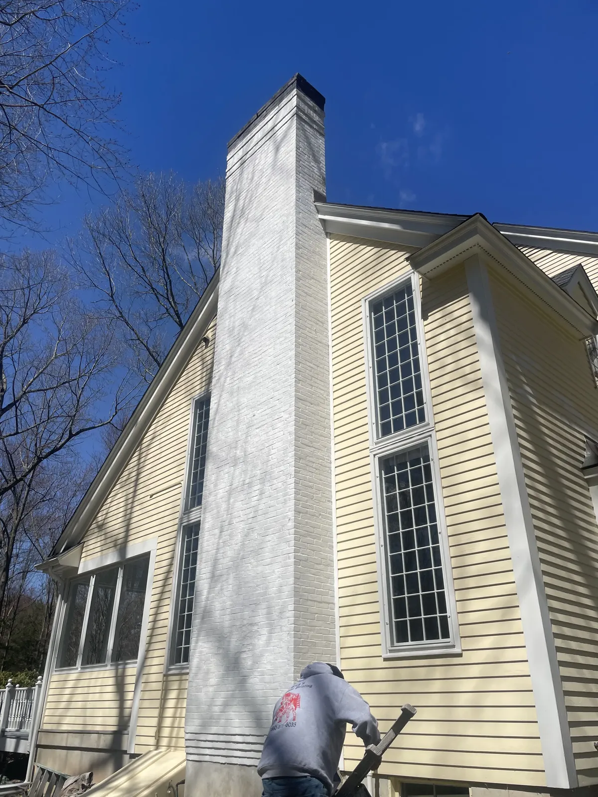 Chimney exterior repaint after painting