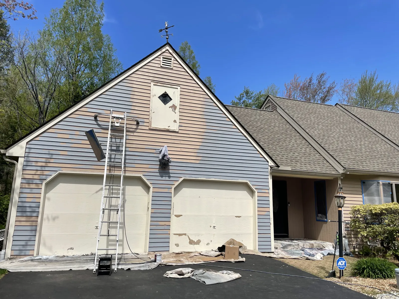 Garage exterior renewal before painting